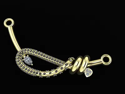 Diamond pendant necklace 3D print model 3D print model