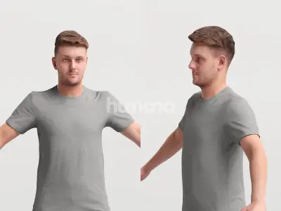 Rigged sport man - sport fitness jogging - 034-1869 3D model