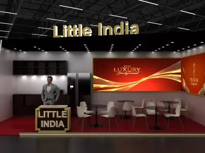 Luxury Little India 3 Side Wall 3x8 Exhibition Booth Free 3D model