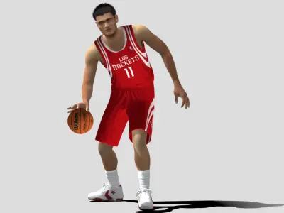 3D Rigged Yao Ming NBA Low-poly 3D model