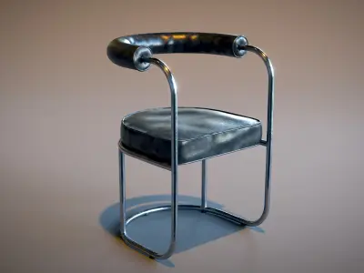 Tubular Chrome Chair Low-poly 3D model