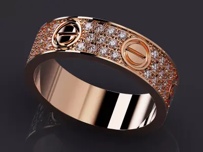 Rings Love Collection Stones All Sizes  3D print model