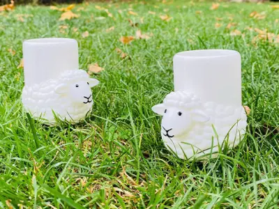 Cute Sheep Pencil or Brush Holder Free 3D print model