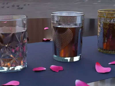 Moroccan Glasses also for a teaset and Christmas 3D model