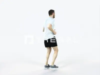Portrait 07C Running Jogging Football Sports Man Low-poly 3D model