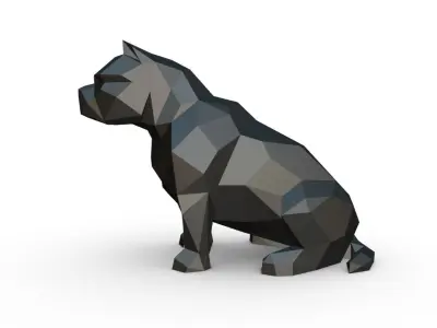 American Bully low poly 3D print model