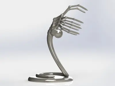 Alien Facehugger car hood figure with custom logo 3D print model