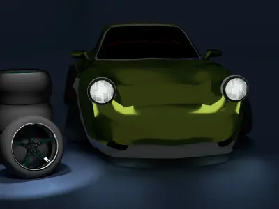 Porsche 911 Turbo Low-poly 3D model