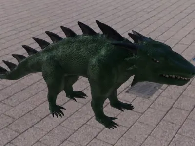 monster dinosaur with spikes 3D model