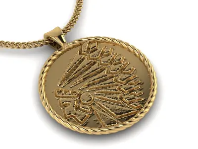American Indians Pendant  3D print model