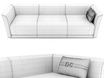 Dover Sofa 3d model Low-poly 3D model