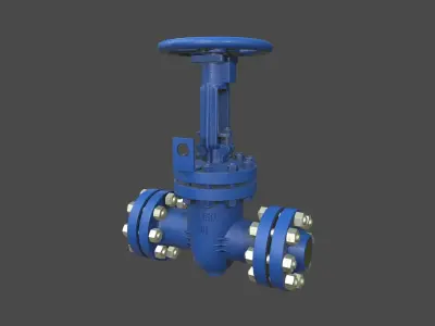 Valve gate Low-poly 3D model