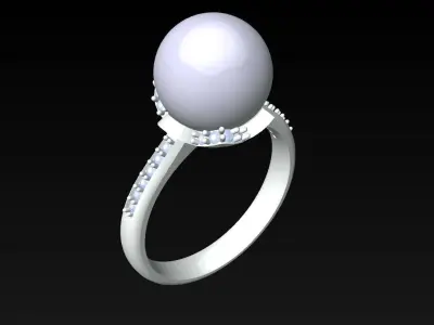 Pearl Ring - Womens Rings  - N719135 3D print model