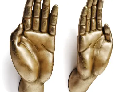 Hands handles for funiture or doors Low-poly 3D model