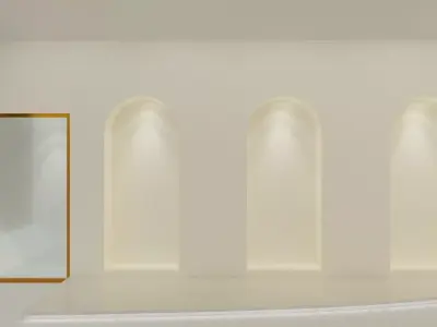 Modern 3D Exhibition Showroom Interior Low-poly 3D model