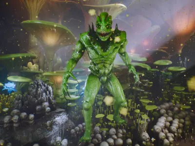 Reptile monster  Low-poly 3D model