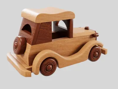 Children Vintage Car TOY Low-poly 3D model