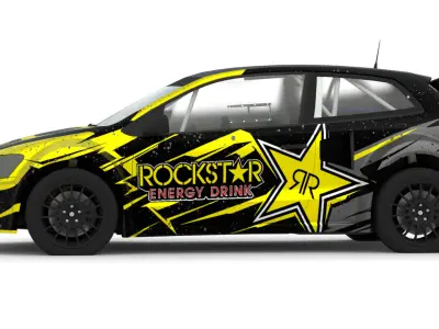 Volkswagen Polo R WRX 3D Model Rallycross Race Car Low-poly 3D model