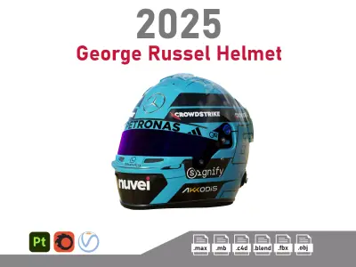 F1 George Russel Helmet 2025 3D model