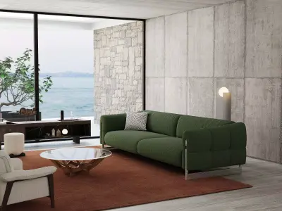 Mid Century interior scene 3D model