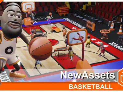 Basketball Game Asset Pack Low-poly 3D model