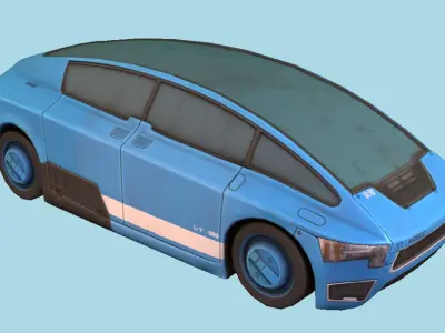 Sci-Fi Elysium Car Low-poly 3D model