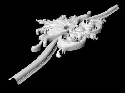 Central decor ornament for furniture 3D model 896