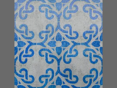 Mosaic Tiles Pattern 2 Seamless PBR Material Texture