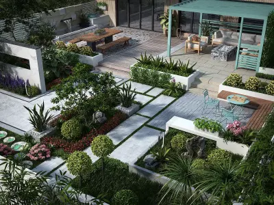 3D model of 2022 luxury fashion villa exterior 94 3D model