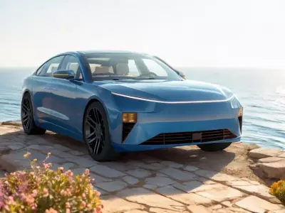 Electric Sedan blue 3D model