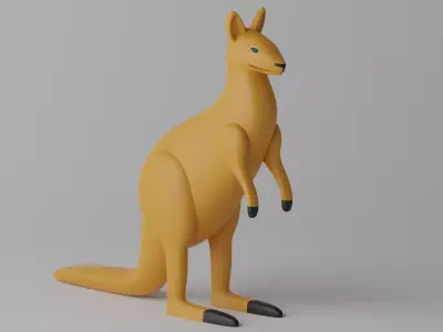 Cartoon Cute Kangaroo 1 3D model