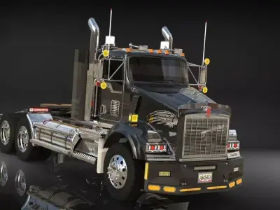 kenworth t800 2008  Low-poly 3D model