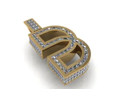 52 Number Diamond Pendant 1442 3D print model