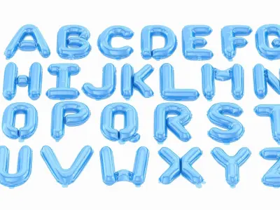 Balloon Alphabet Blue 3D model