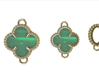 Conjunto cajas van cleef para pulcera o colgante -v- 3D print model