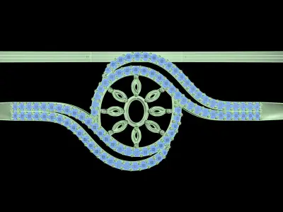 Yellow gold diamond Bangle-PBG-026 DIA 3D print model