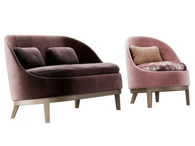 Piet Boon Collection - Belle Loveseat and armchair 3D model