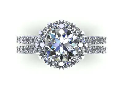 Tow Row Pav Wedding Ring 397 3D print model