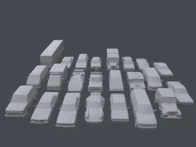 Cars pack  Low-poly 3D model