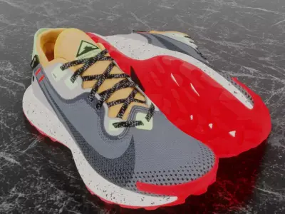 NIKE 3D SHOES - PEGASUS TRAIL 2 Low-poly 3D model