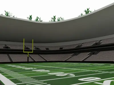 American football stadium Low-poly 3D model 2