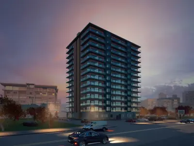 Mid-Rise Modern Apartment Revit and Twinmotion 3D model
