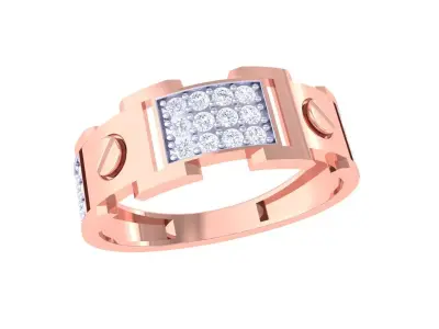 Mens gemstone diamond men Ring with details images 46 3D print model