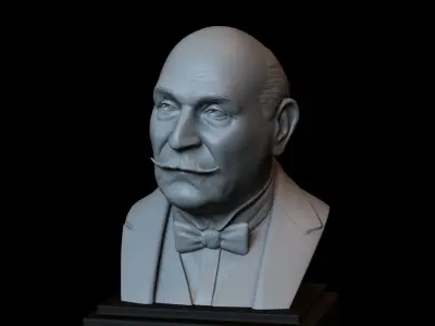 Hercule Poirot - David Suchet - portrait bust 3D print model
