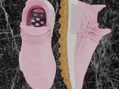 PHARRELL WILLIAMS X ADIDAS NMD HU 3D SHOES  Low-poly 3D model