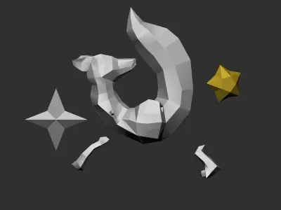 Fox sculpture children decoration 3D model