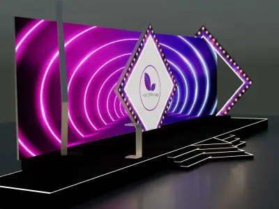  stage without lights Low-poly 3D model