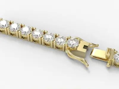 Diamond Tennis Bracelet Link TB45 3D print model