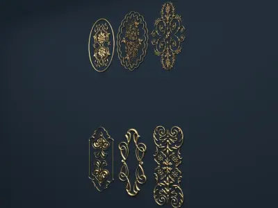 Collection carved decor  05  3D model 3D model