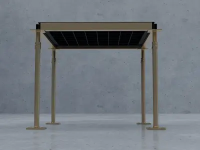 3D Raised Perforated Panel with pedestal and stringer Model 3D model